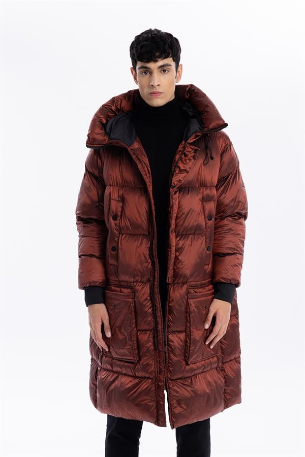 GMG Firenze-Kapüşonlu Uzun Casual Erkek Kaban-MONT-1-roqelvaxirum.shop