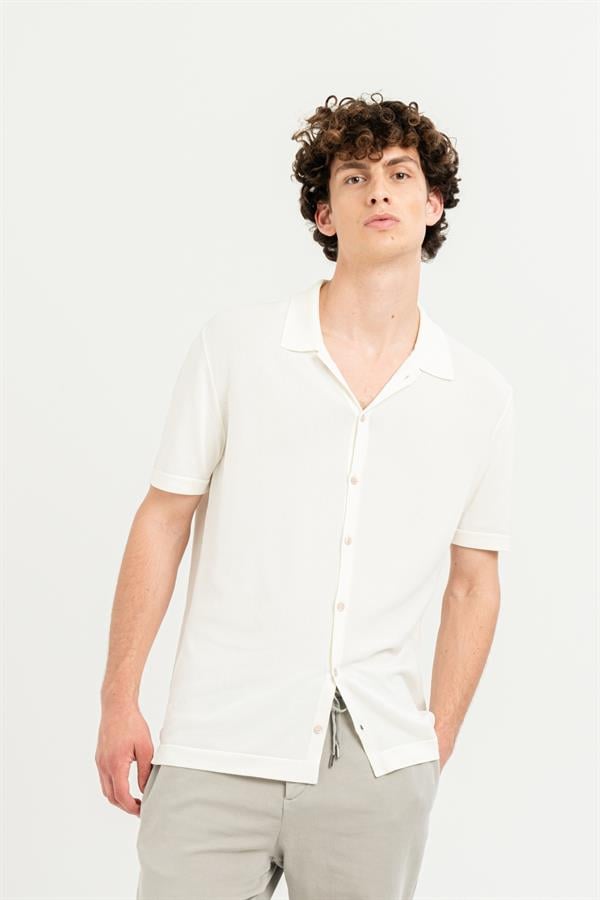 GMG Firenze-Kısa Kollu Slim Fit Triko Erkek Gömlek-Summer'25-3-roqelvaxirum.shop
