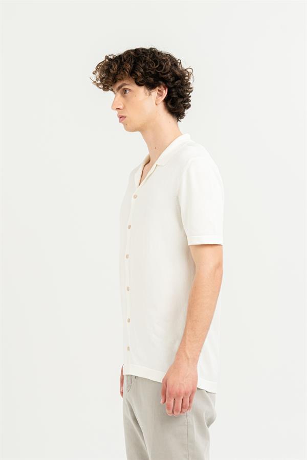 GMG Firenze-Kısa Kollu Slim Fit Triko Erkek Gömlek-Summer'25-5-roqelvaxirum.shop