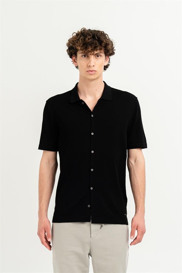 GMG Firenze-Kısa Kollu Slim Fit Triko Erkek Gömlek-Summer'25-7-roqelvaxirum.shop