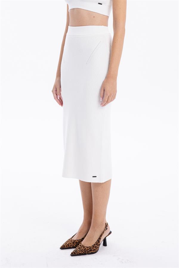 GMG Firenze-Slim Fit Basic Midi Boy Kadın Triko Etek-ETEK-9-roqelvaxirum.shop