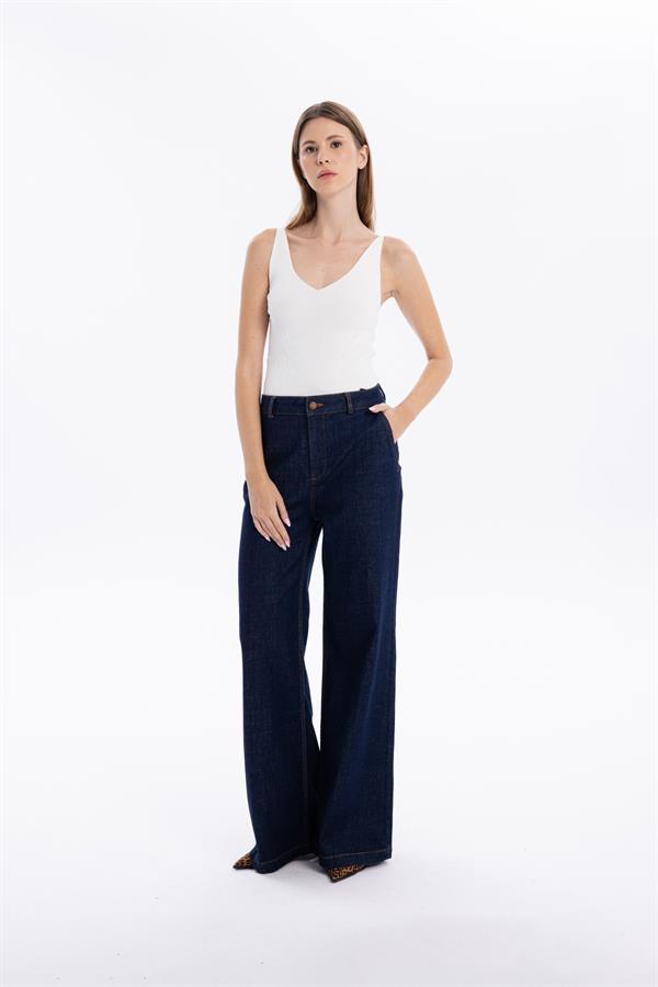 GMG Firenze-Yüksek Bel Wide Leg Bol Paça Denim Kadın Jean Pantolon-//Özel Fi̇yatlar-10-roqelvaxirum.shop