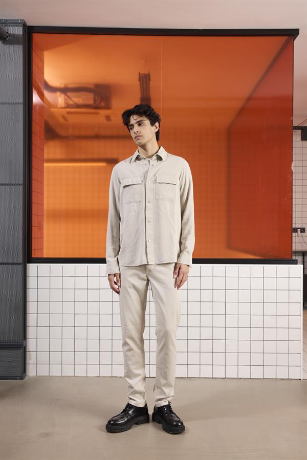 GMG Firenze-çıtçıtlı Regular Fit Yıkama Desenli Erkek Gömlek-GÖMLEK-7-roqelvaxirum.shop