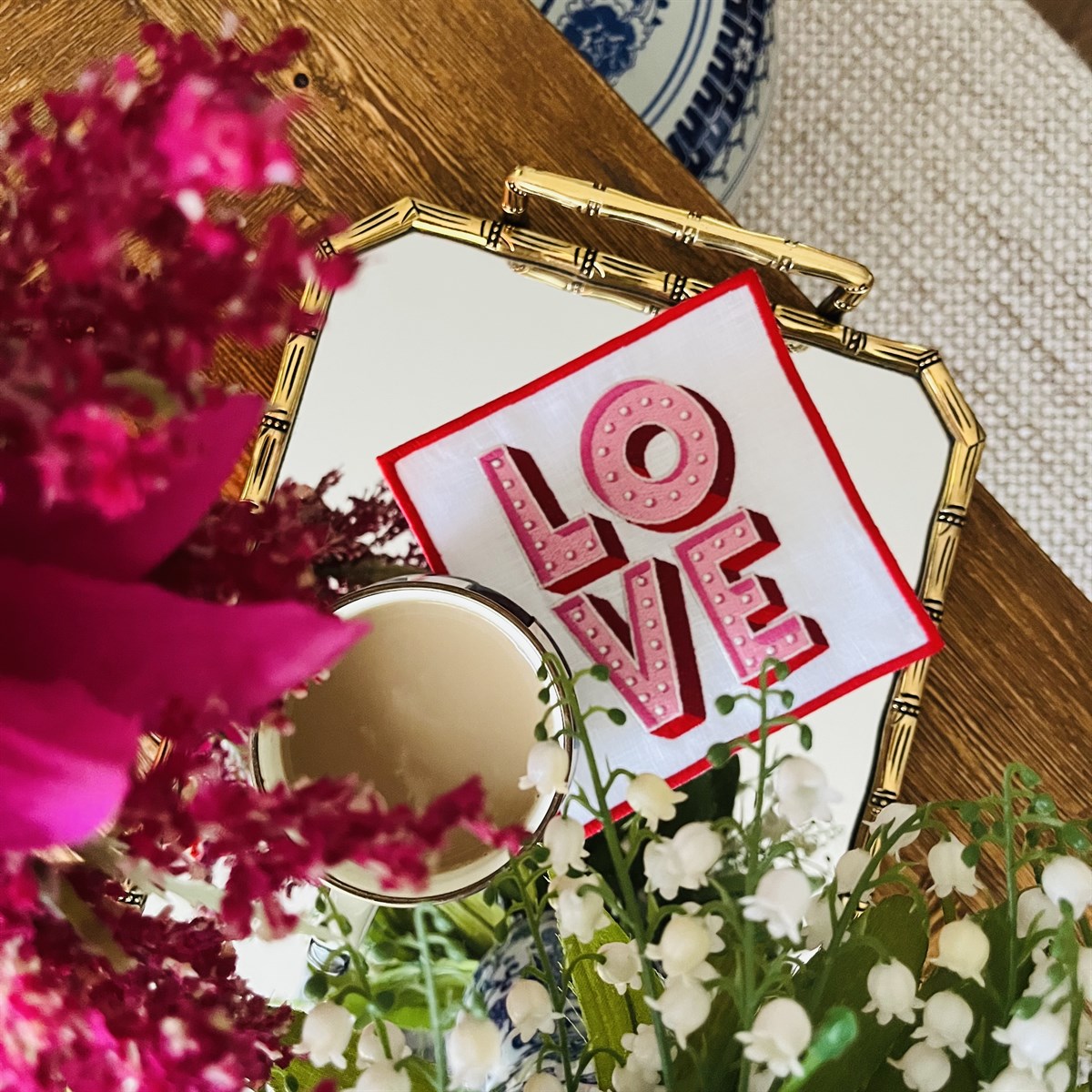 Love Desenli Kokteyl Peçete - ( 1 Adet )