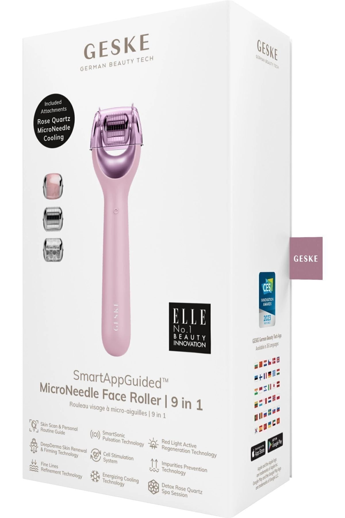 Geske-Mikro İğneli, Buz Başlığı, Pembe Kuvars Başlıklı Dermaroller Cihaz | Micro Needle Face Roller-Cilt Bakım Aletleri-14-roqelvaxirum.shop