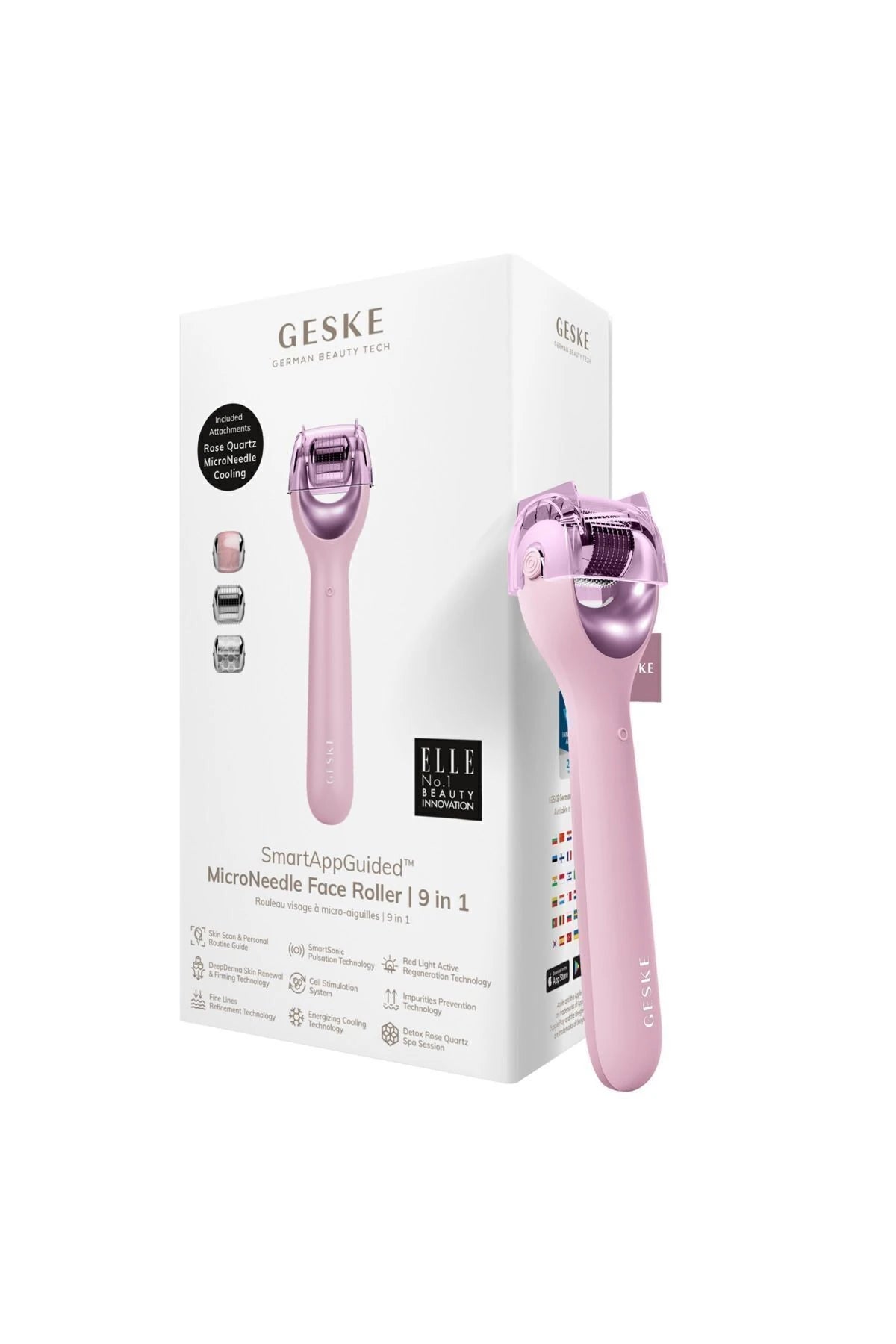 Geske-Mikro İğneli, Buz Başlığı, Pembe Kuvars Başlıklı Dermaroller Cihaz | Micro Needle Face Roller-Cilt Bakım Aletleri-15-roqelvaxirum.shop