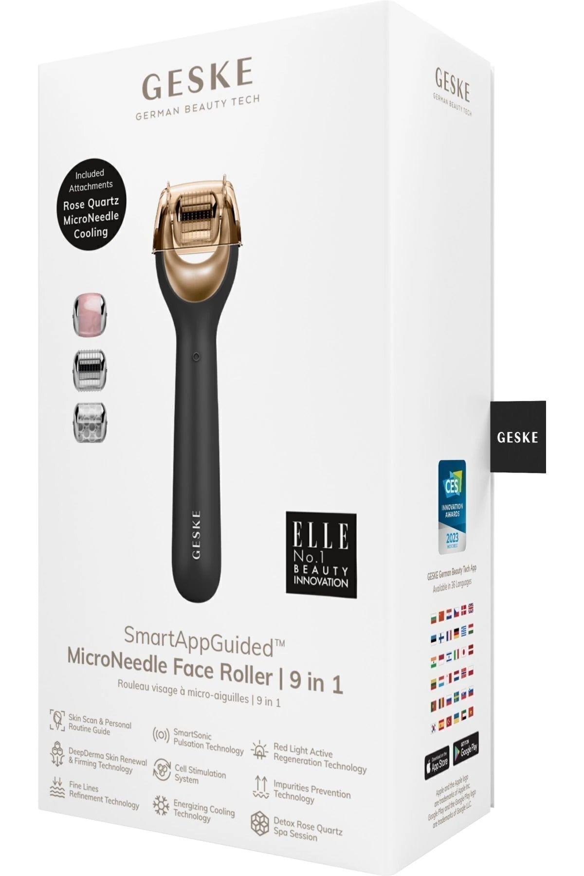 Geske-Mikro İğneli, Buz Başlığı, Pembe Kuvars Başlıklı Dermaroller Cihaz | Micro Needle Face Roller-Cilt Bakım Aletleri-23-roqelvaxirum.shop