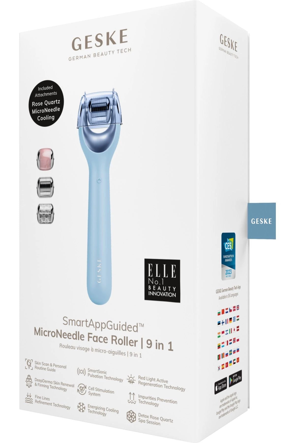 Geske-Mikro İğneli, Buz Başlığı, Pembe Kuvars Başlıklı Dermaroller Cihaz | Micro Needle Face Roller-Cilt Bakım Aletleri-38-roqelvaxirum.shop