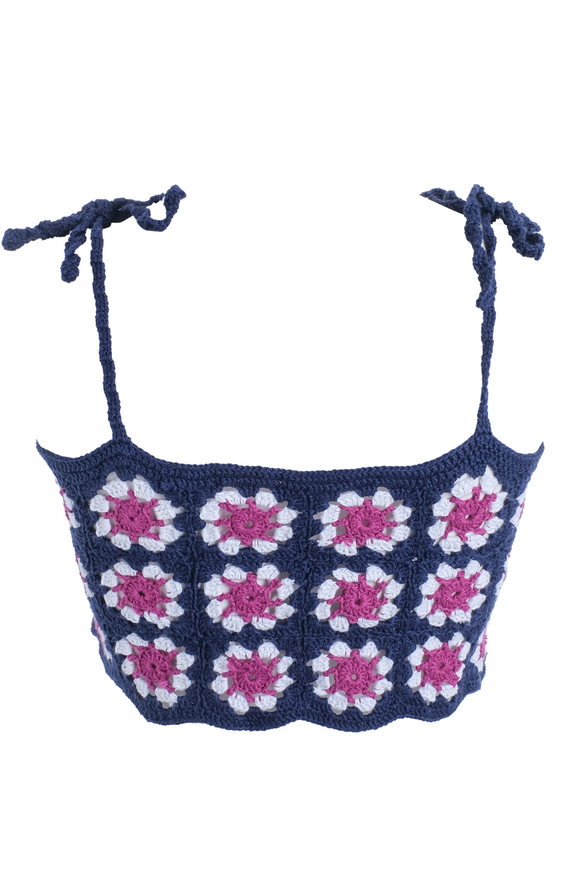 Handarte Los Angeles-Lacivert El örgüsü "Motifli" Crop-Crop Top-5-roqelvaxirum.shop