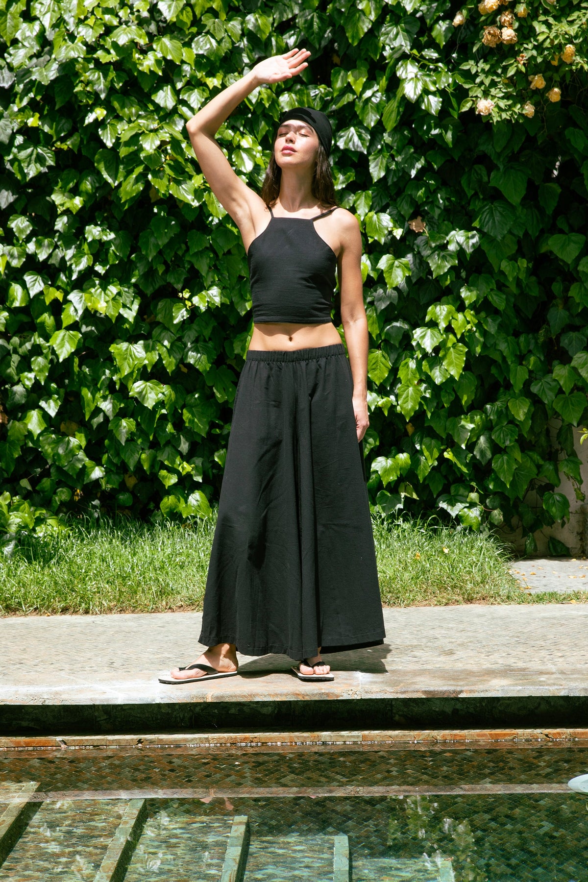 Handarte Los Angeles-Siyah Şile Bezi Kare Crop-Crop Top-7-roqelvaxirum.shop