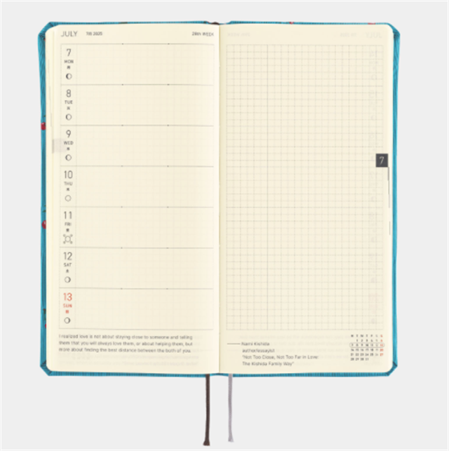 Hobonichi-Hobonichi Techo Weeks 2025 Mega Bow & Tie: Cherry-Çizgili-11-roqelvaxirum.shop