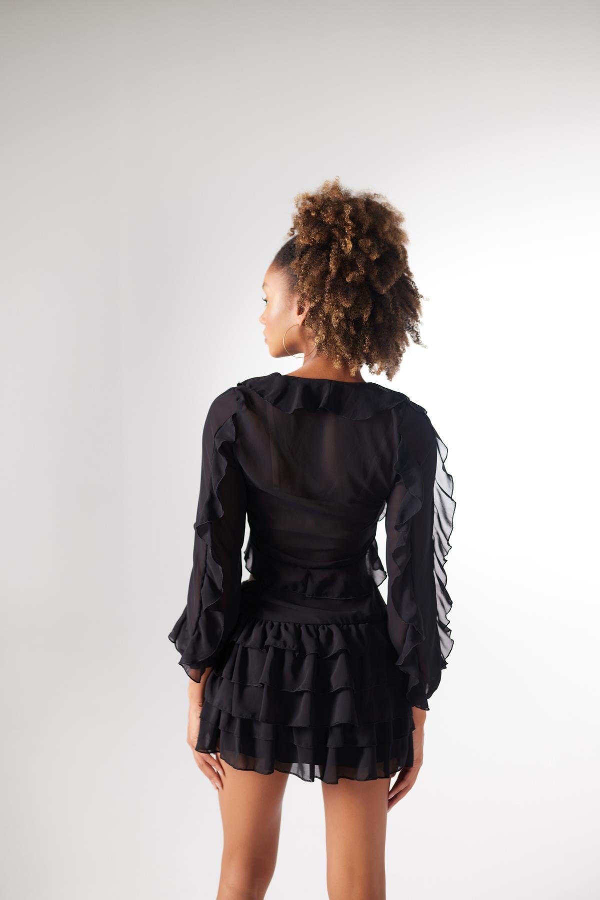 Holly Lolly-Elsa Beli Lastikli Volanlı Mini Etek – Si̇yah-Etek-5-roqelvaxirum.shop