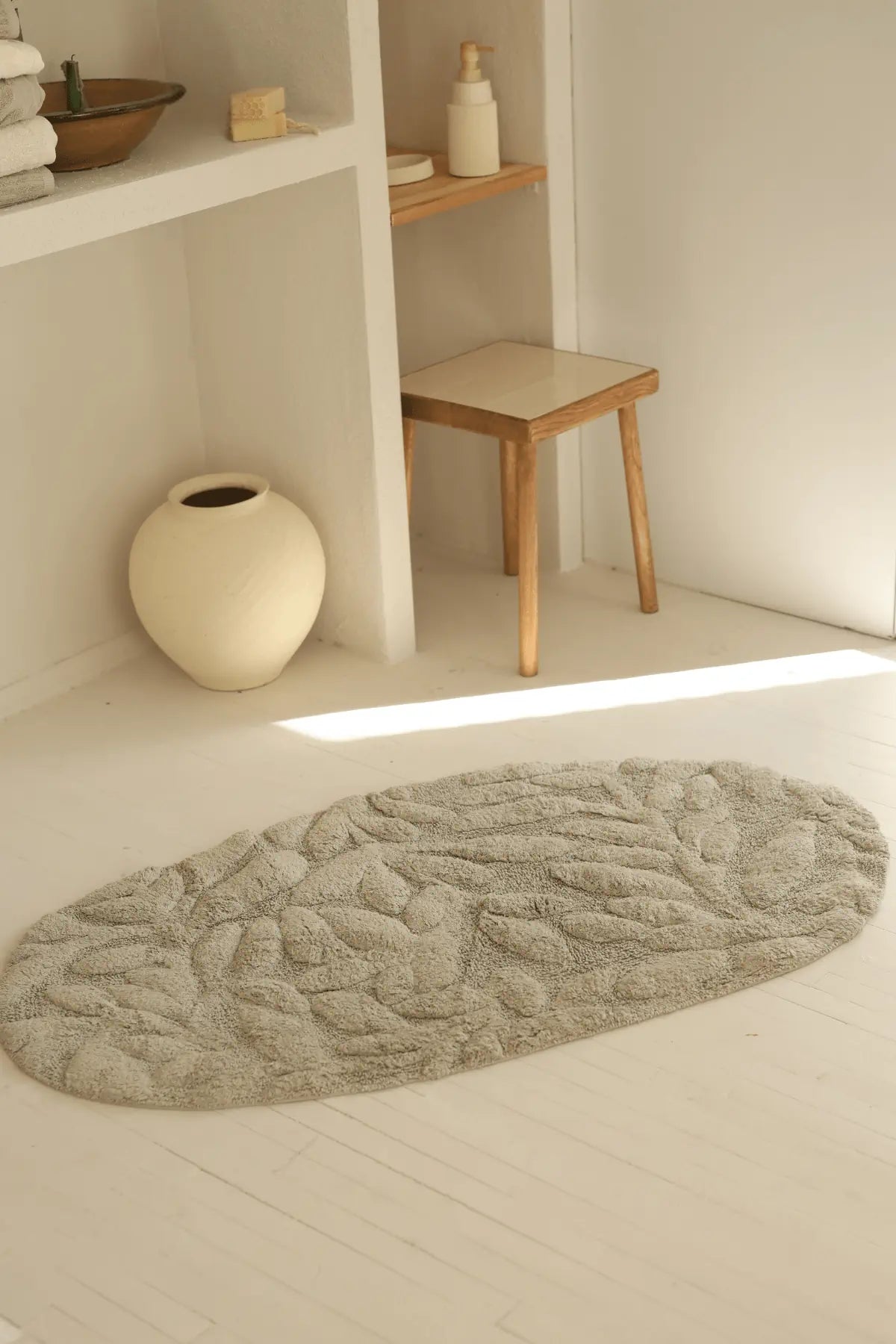 İRYA-Allesi Tekli Banyo Paspası %100 Pamuk 65X115 Yeşil-Paspas-1-roqelvaxirum.shop