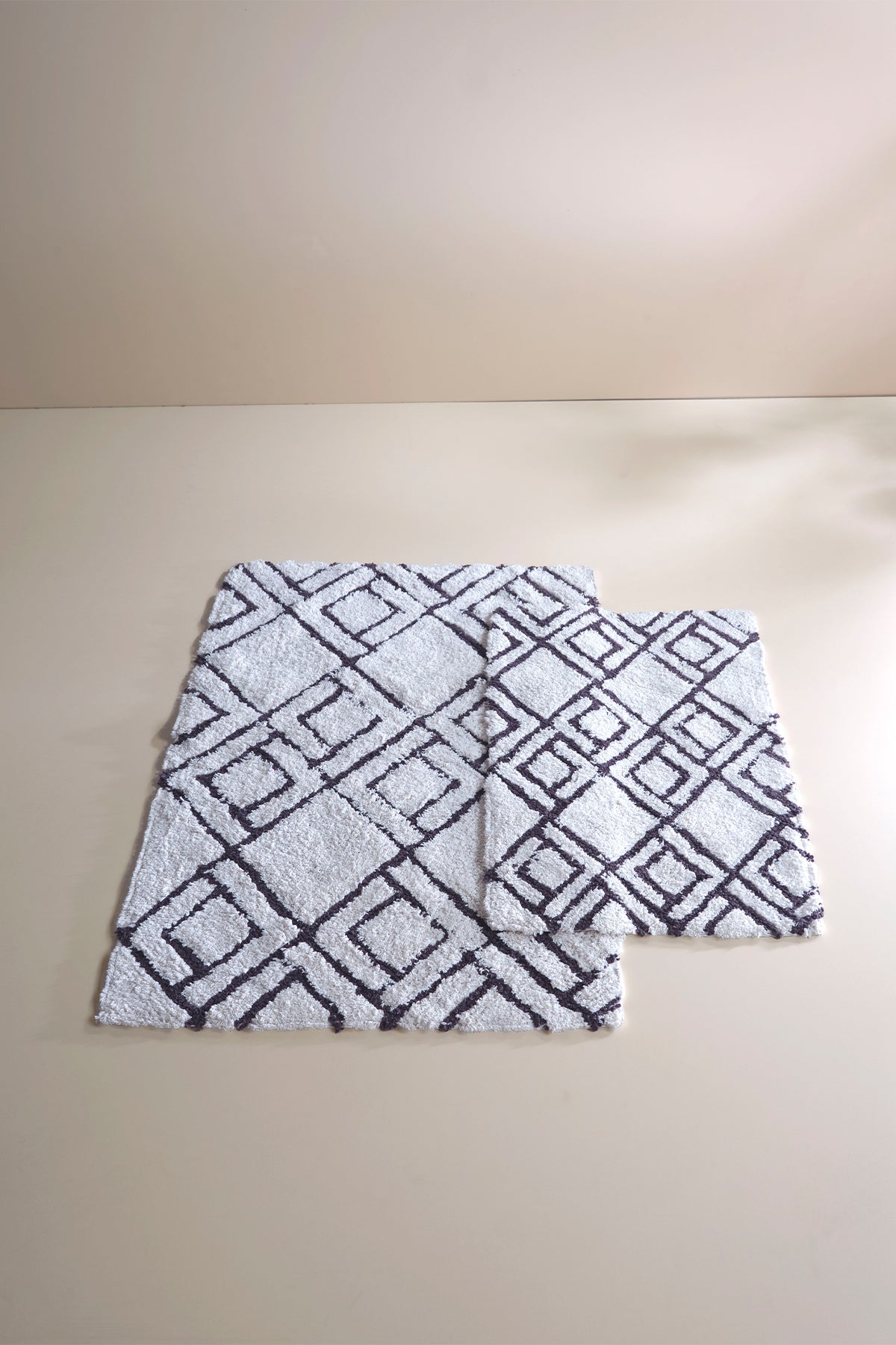 Irya-Cava 2’li Takım Banyo Paspası %100 Pamuk 40x60 + 60x90 Gri-Banyo Paspası-5-roqelvaxirum.shop