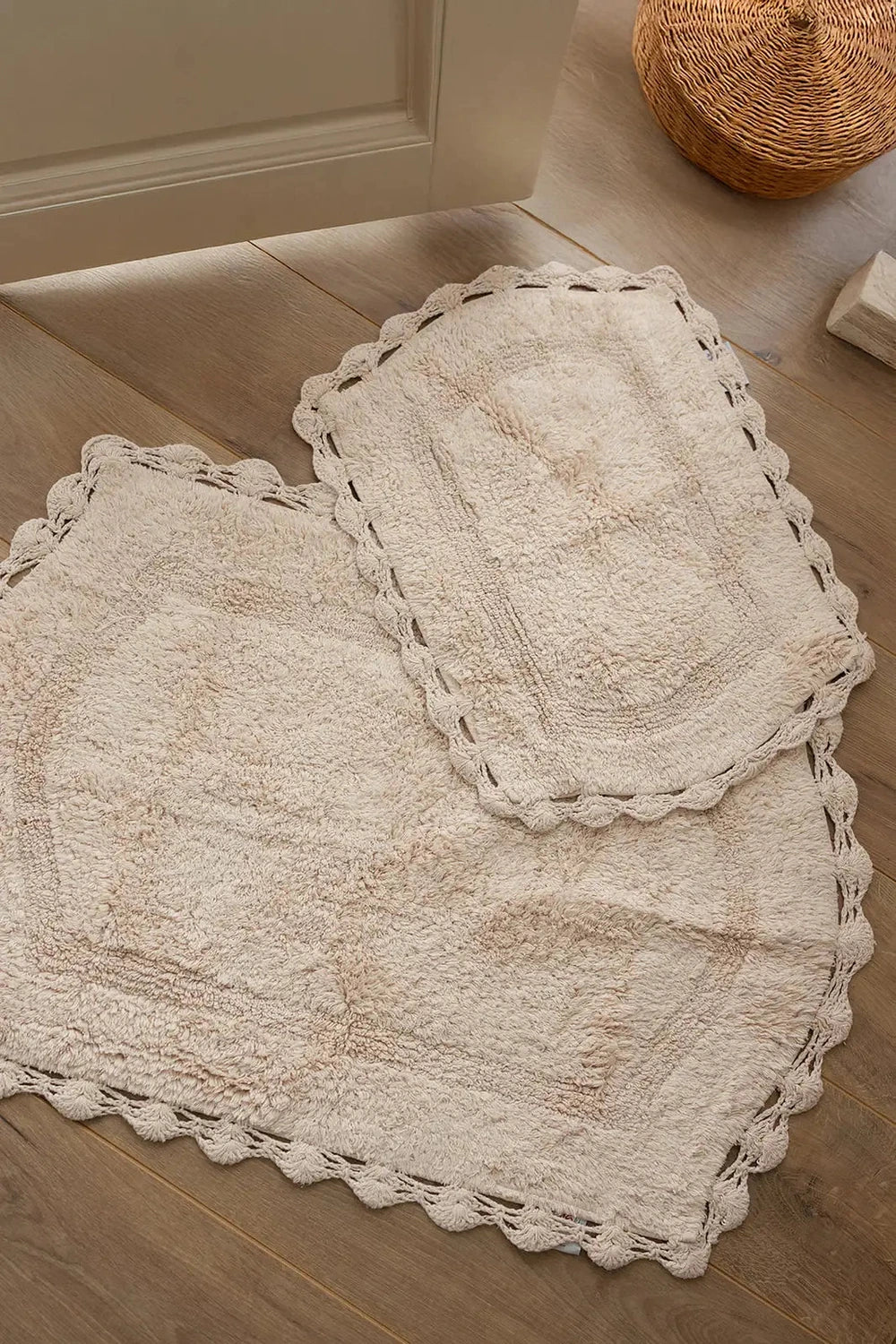 İRYA-Dale 2’Li Takım Banyo Paspası %100 Pamuk 40X60 + 60X90 Bej-Paspas-3-roqelvaxirum.shop
