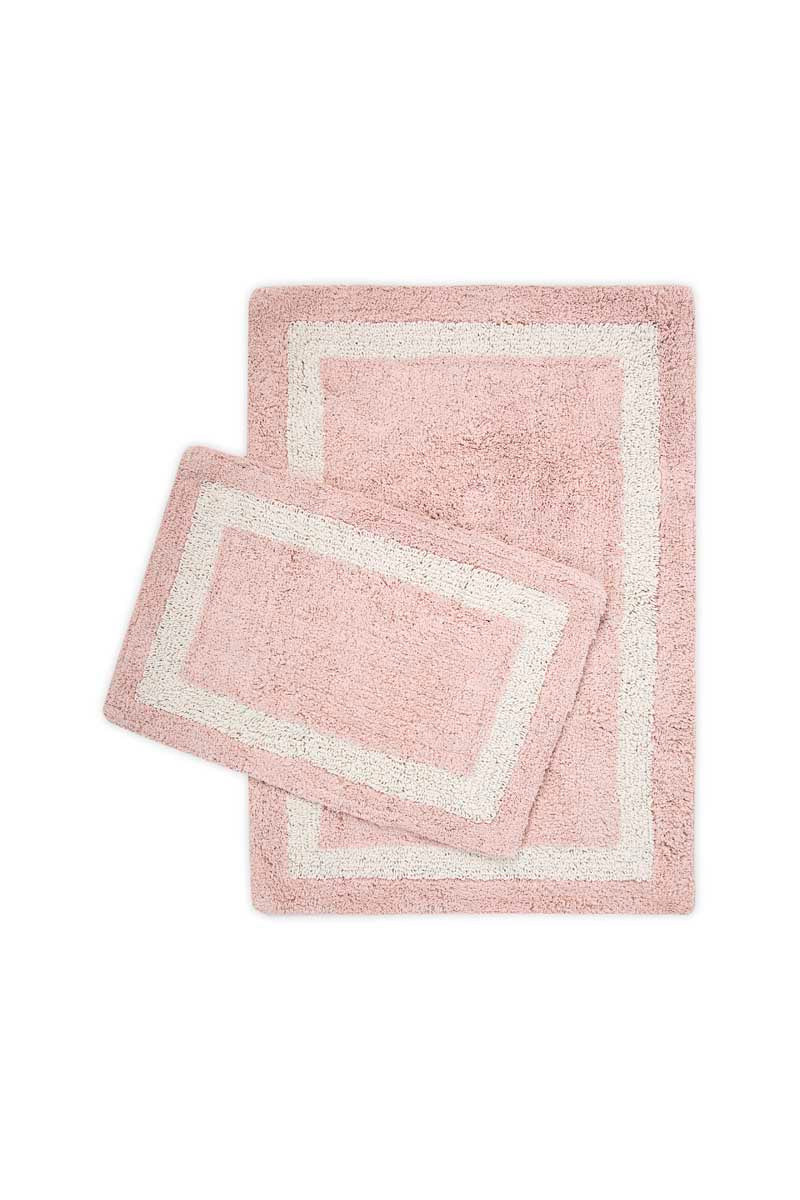 İRYA-Liberte 2’Li Takım Banyo Paspası %100 Pamuk 40X60 + 60X90 Pembe-Paspas-2-roqelvaxirum.shop