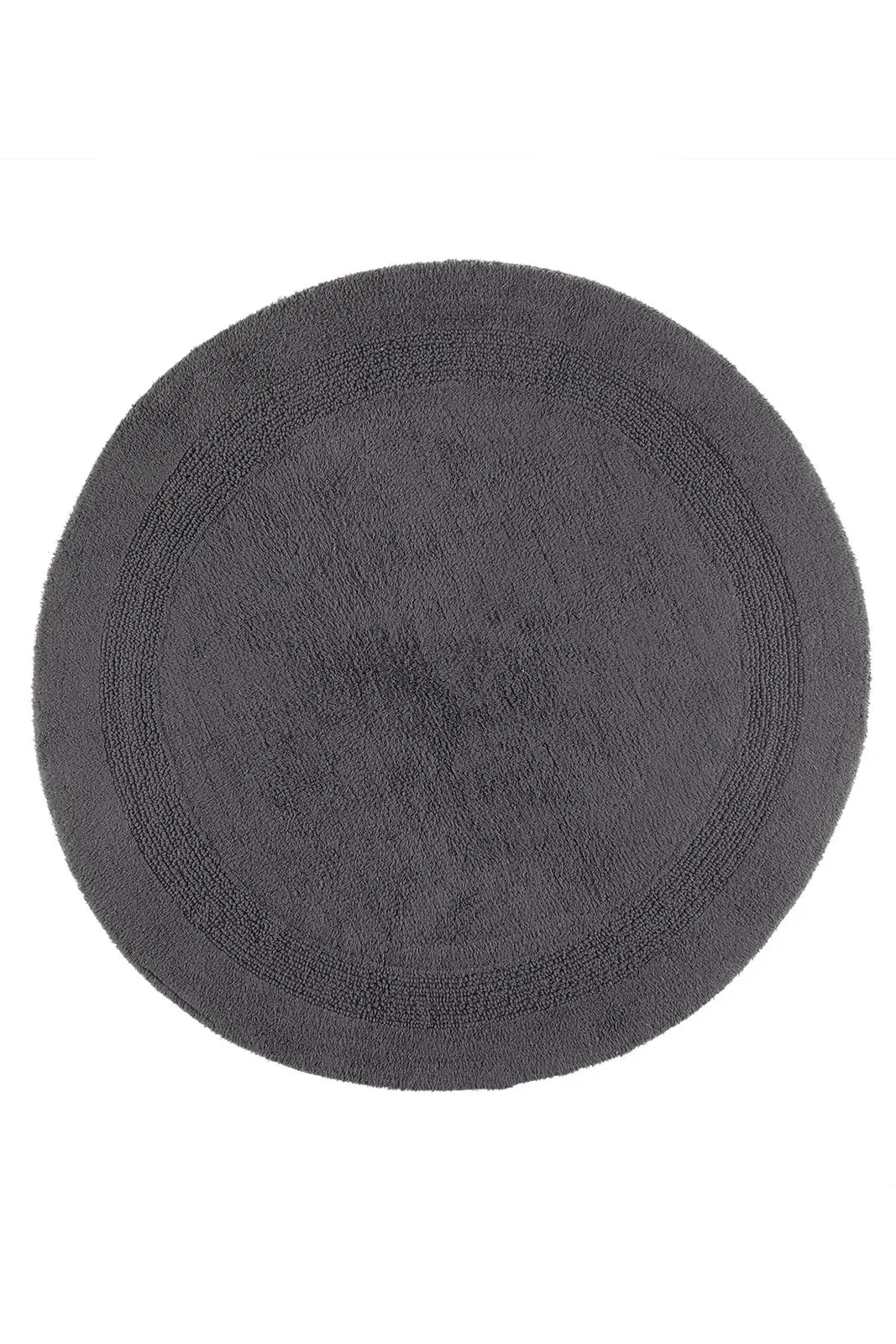 İRYA-Puffed Yuvarlak Banyo Paspası %100 Pamuk 100X100 Antrasit-Paspas-9-roqelvaxirum.shop