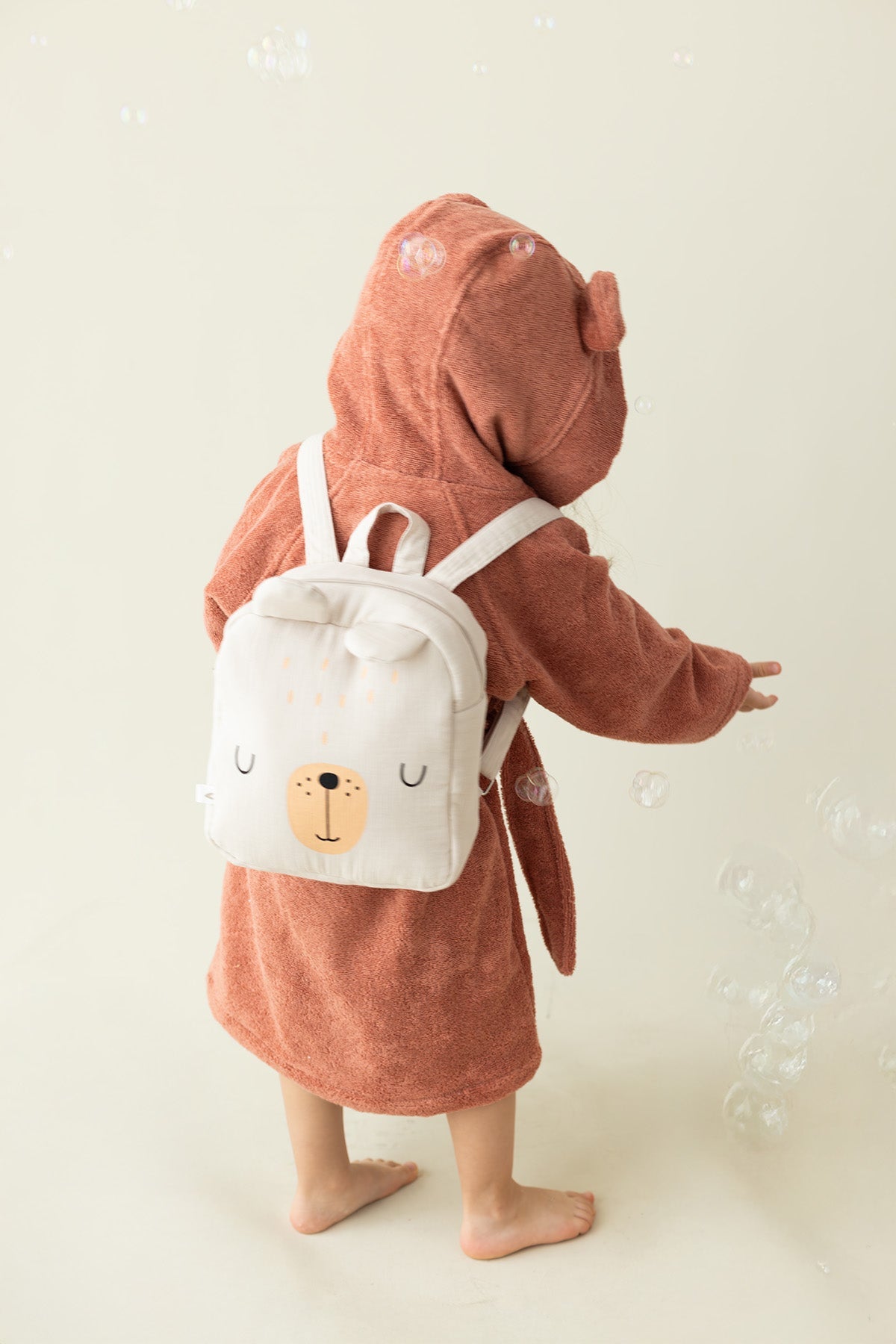 İRYA-Tiny Bear Organik Pamuk Çocuk Bornoz Kiremit-Bornoz-2-roqelvaxirum.shop