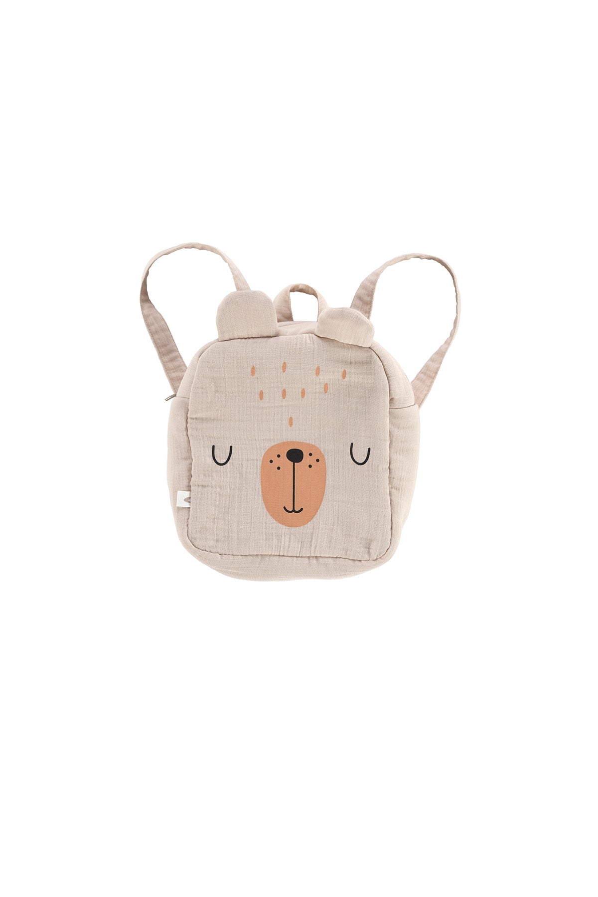 İRYA-Tiny Bear Organik Pamuk Müslin Çocuk Çantası Bej-Tote Bag-2-roqelvaxirum.shop