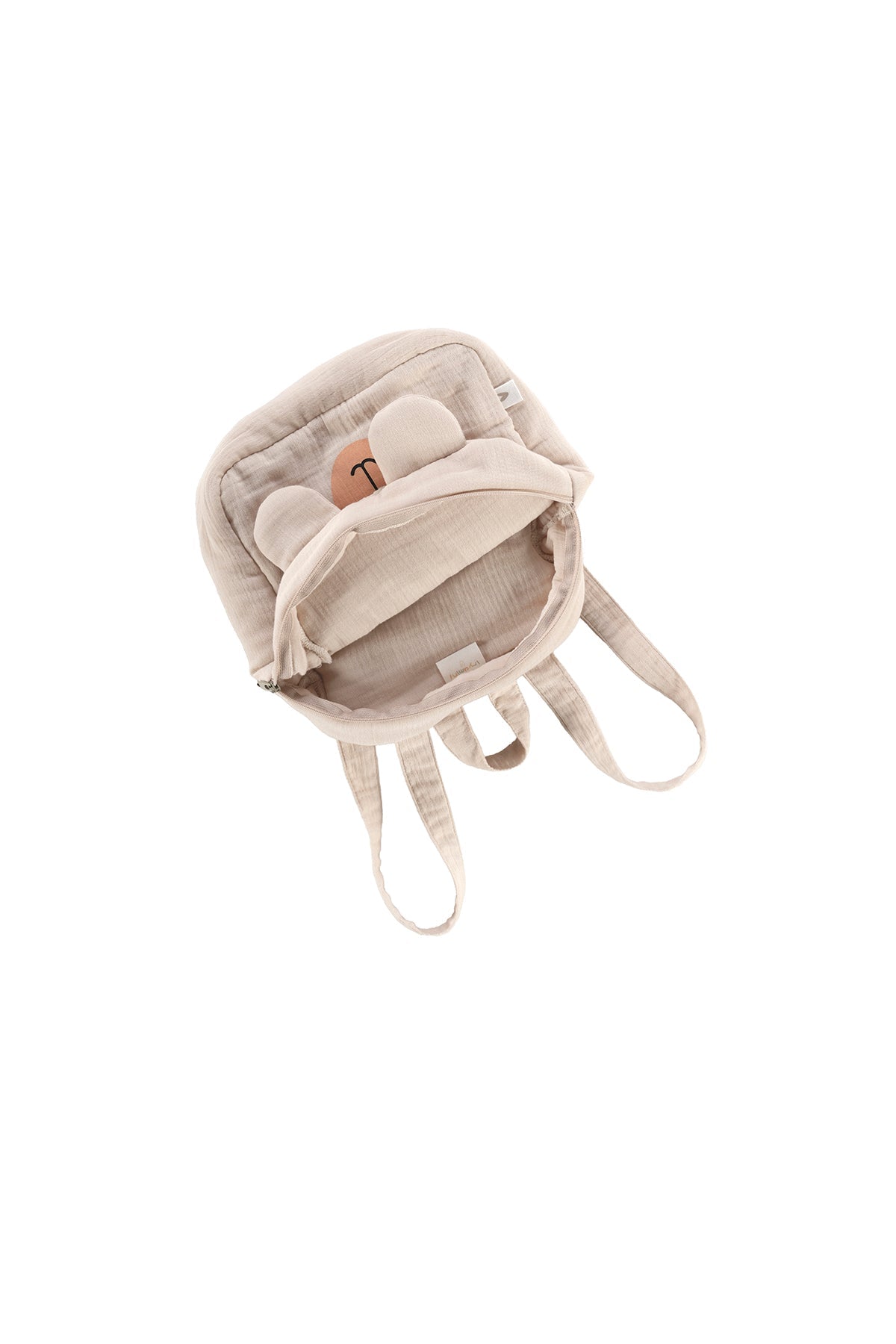 İRYA-Tiny Bear Organik Pamuk Müslin Çocuk Çantası Bej-Tote Bag-5-roqelvaxirum.shop