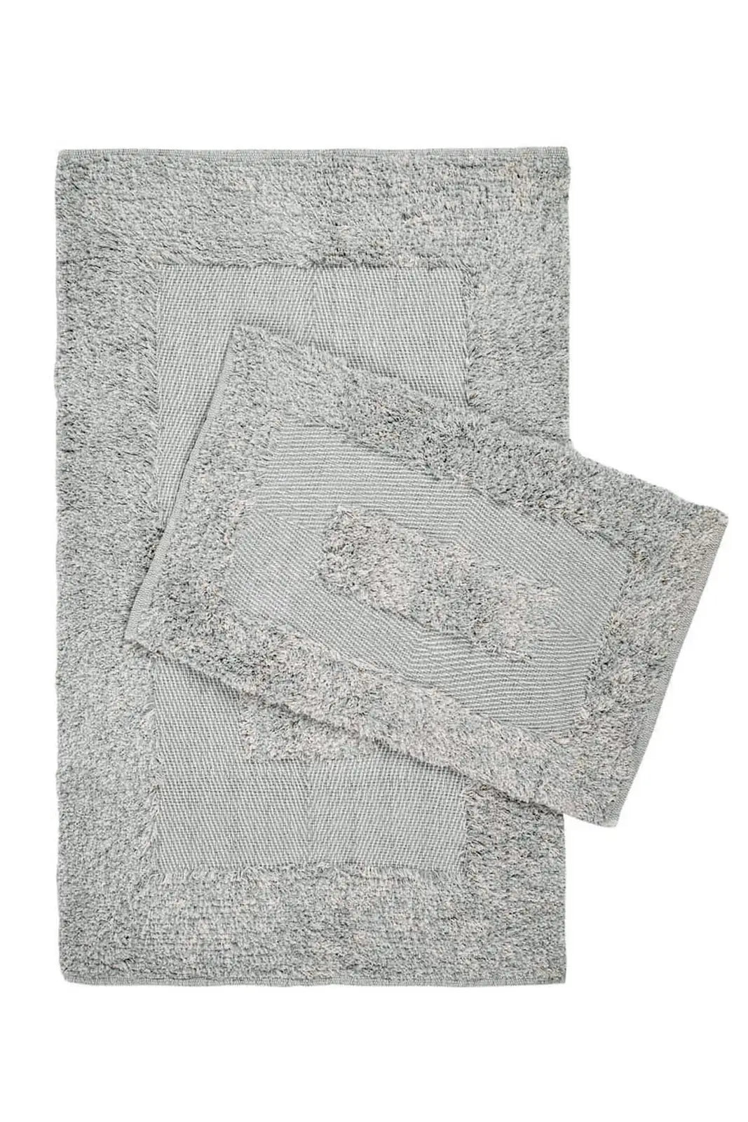 İRYA-Vivian 2’Li Takım Banyo Paspası %100 Pamuk 40X60 + 60X90 Gri-Paspas-2-roqelvaxirum.shop