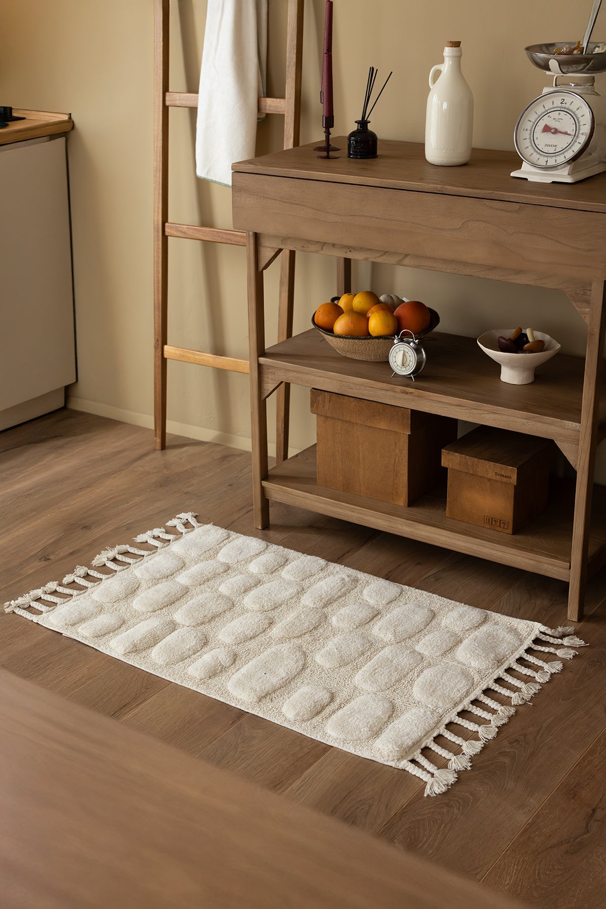 İRYA-Wall Tekli Banyo Paspası %100 Pamuk 60X100 Cm Ekru-Paspas-1-roqelvaxirum.shop