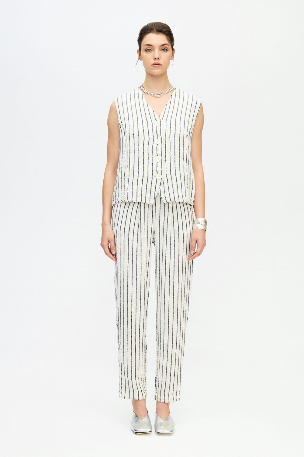 İkikız-Lacivert Çizgili Slouchy Pantolon-Pantolon-1-roqelvaxirum.shop
