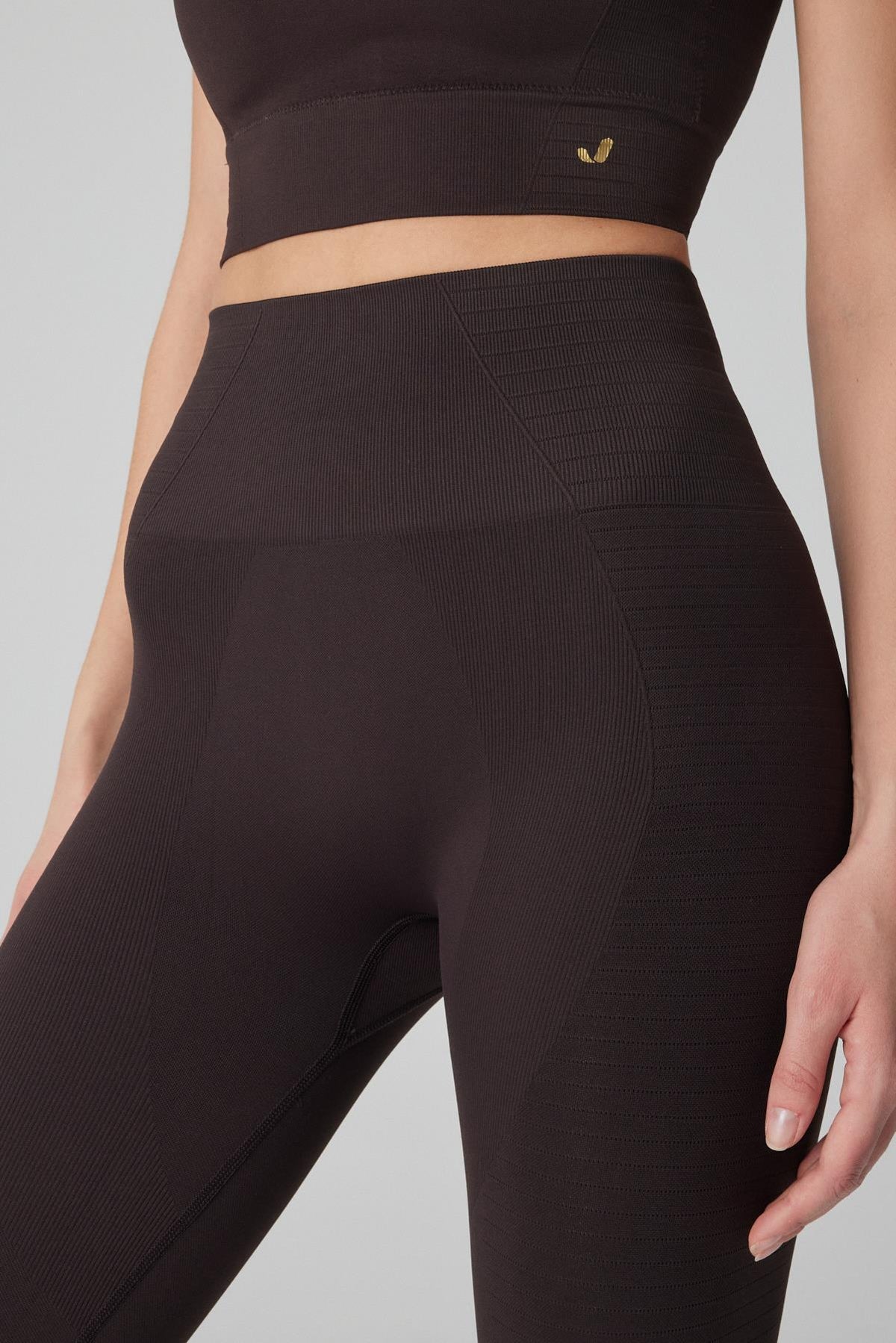 Jerf-Gela Yüksek Bel, Esnek Ve Toparlayıcı Spor Tayt Acı Kahve-Tayt-2-roqelvaxirum.shop