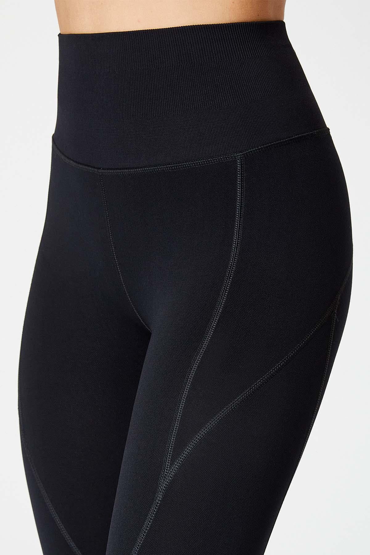 Jerf-Pine Yüksek Bel & Toparlayıcı Tayt Siyah-Tayt-3-roqelvaxirum.shop