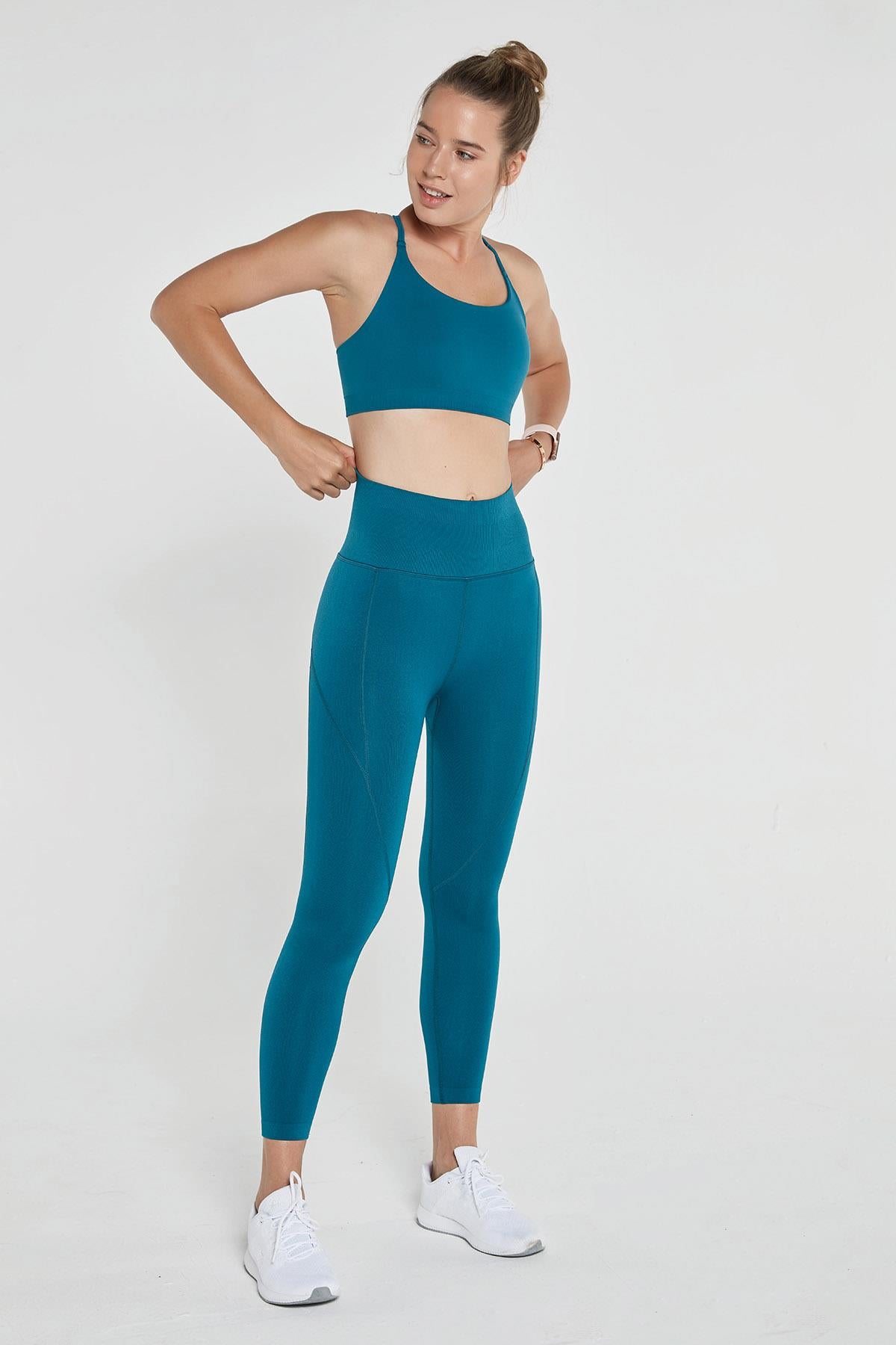 Jerf-Pine Yüksek Bel & Toparlayıcı Tayt Yeşil-Tayt-4-roqelvaxirum.shop