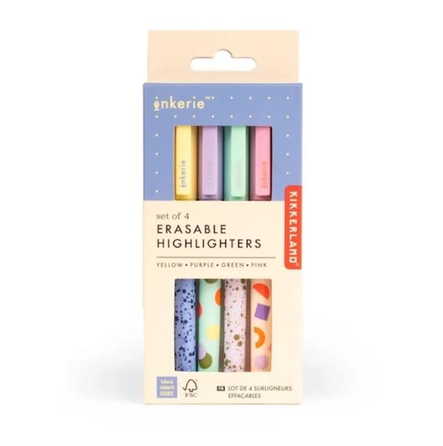 Kikkerland-Kikkerland Silinebilir Fosforlu 4'lü Kalem Seti-Fosforlu Kalem-3-roqelvaxirum.shop