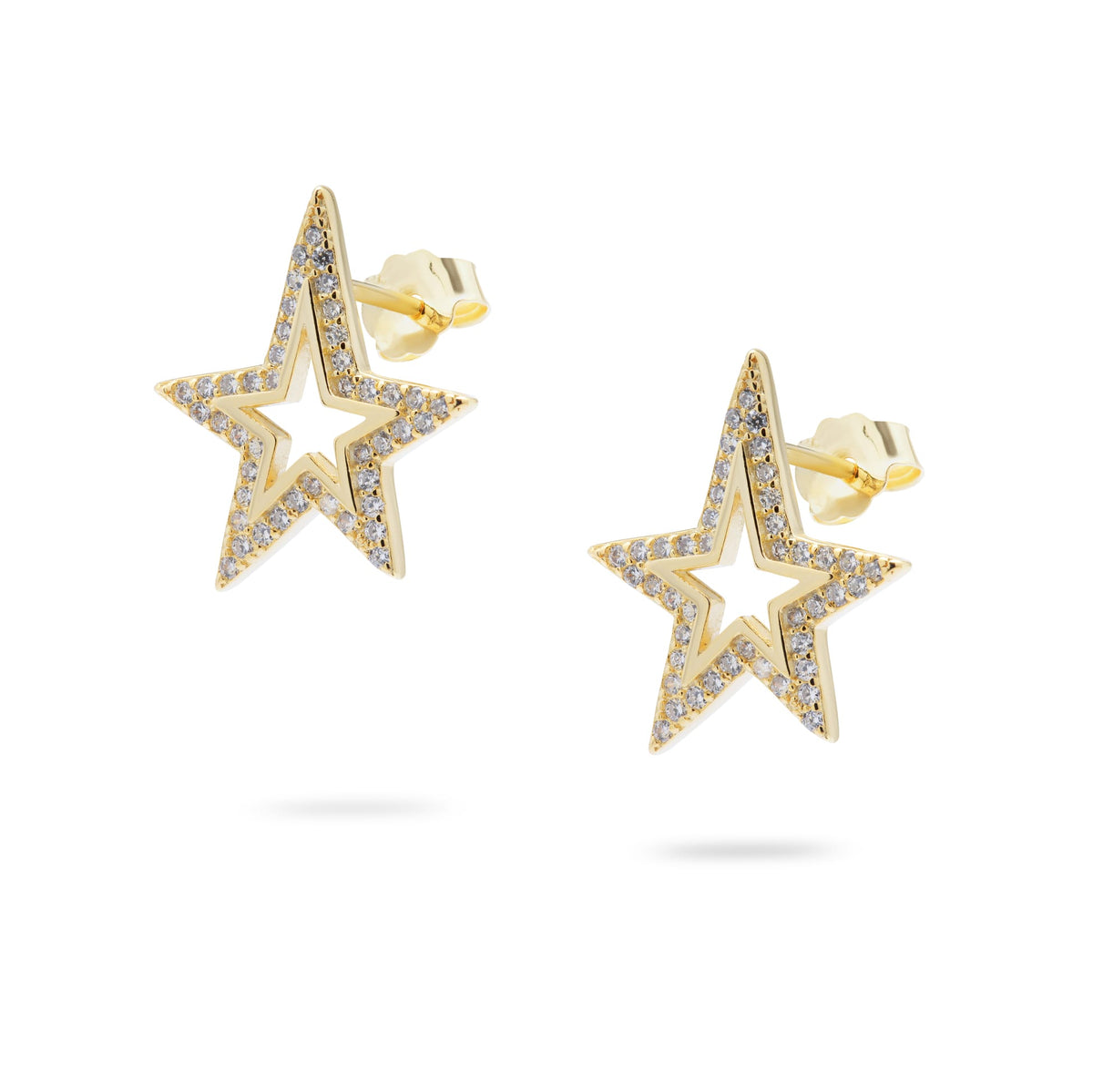 Kimolos-Shime Like A Star 925 Ayar Gümüş Zirkon Taşlı Yıldız Küpe-1-roqelvaxirum.shop