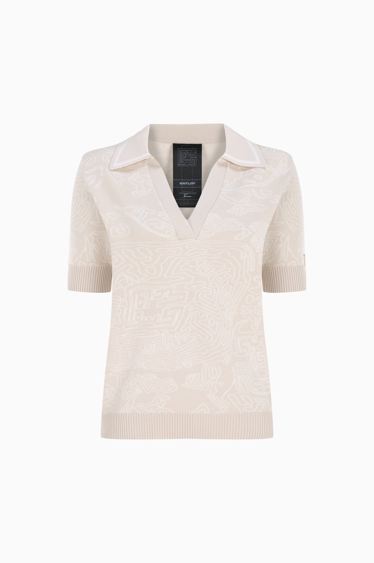 Kntlgy-Fingerprint Jakarlı Polo Üst-Bluz-2-roqelvaxirum.shop