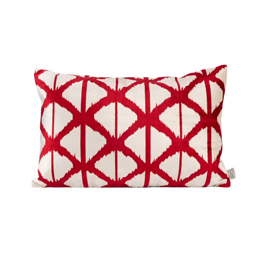 La Casa Antica-İpek Kadife İkat Yastık Kılıfı (40x60cm)-Yastık Kılıfı-1-roqelvaxirum.shop
