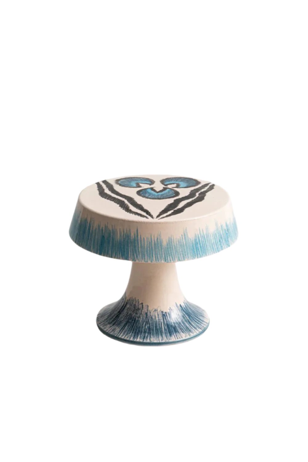 La Casa Antica-Seramik Pasta Standı - Chintamani Mavi (Küçük)-Pasta Standı-1-roqelvaxirum.shop
