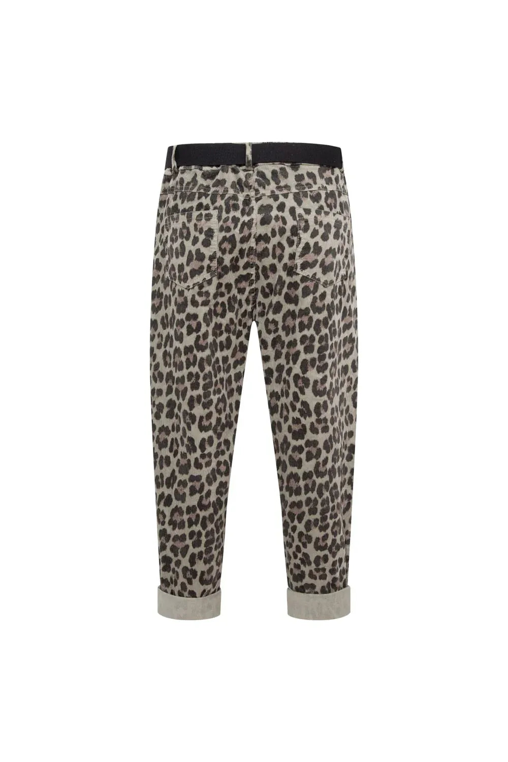 Le-Monade Dreams-Kadife Haki Leopar Desenli Kemerli Pantolon-Pantolon-2-roqelvaxirum.shop