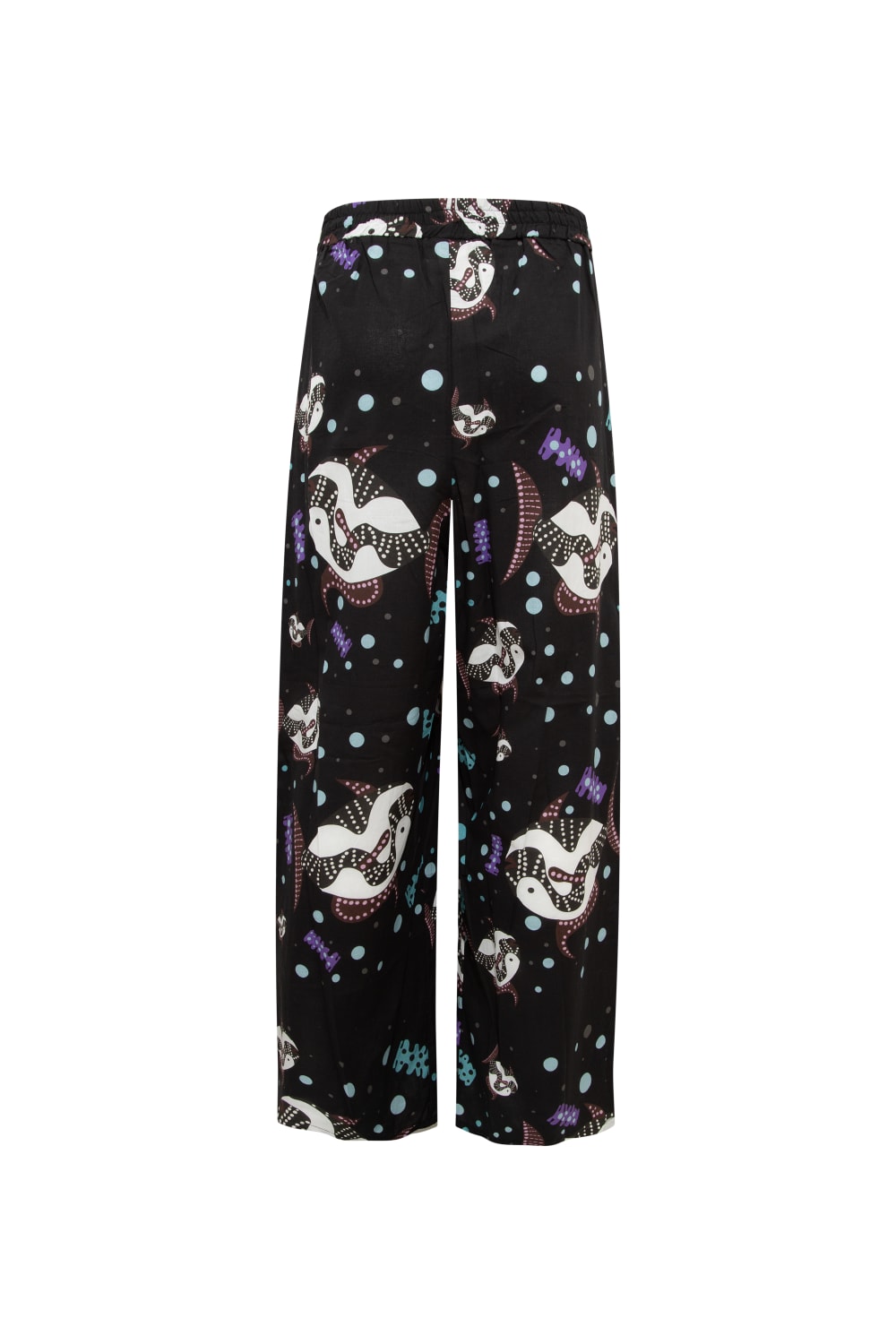 Le-Monade Dreams-Siyah Balık Desenli Salaş Pantolon-Pantolon-2-roqelvaxirum.shop