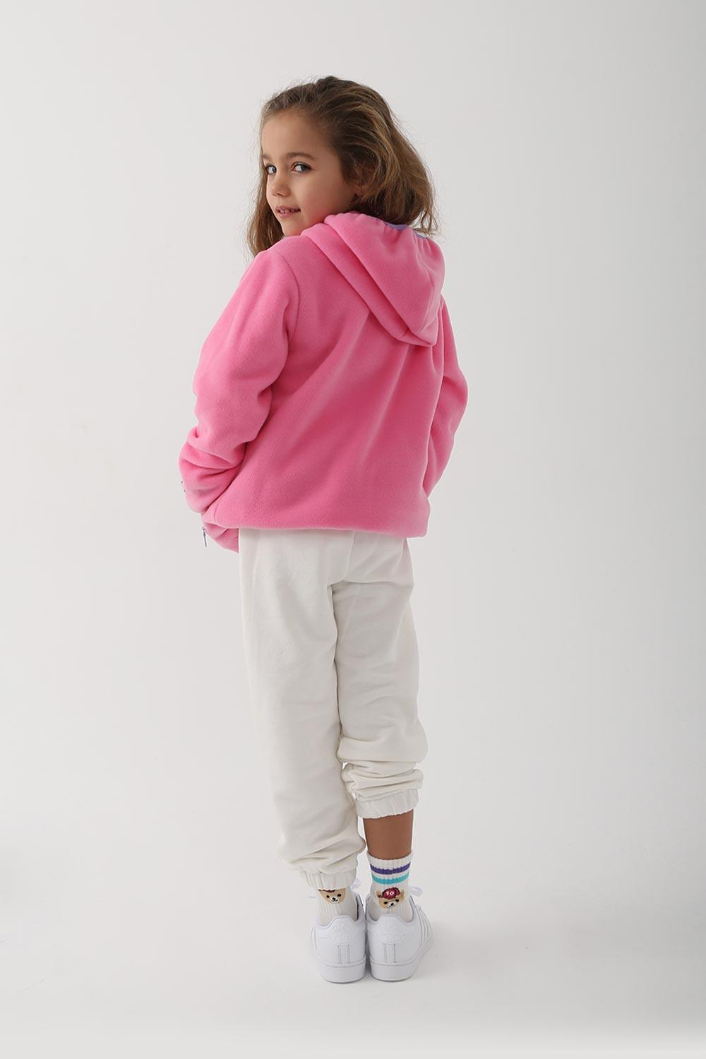 Let's Be Friends-Polar Zipli Hoodie - Pembe-Sweatshirts & Hoodies-4-roqelvaxirum.shop