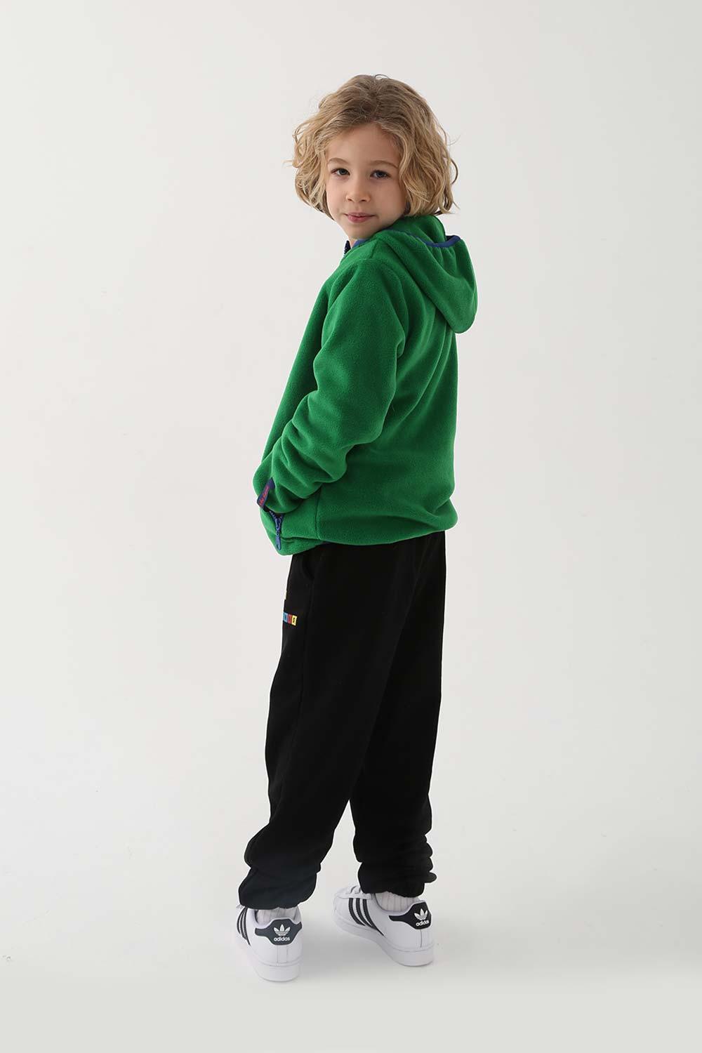 Let's Be Friends-Polar Zipli Hoodie - Yeşil-Sweatshirts & Hoodies-3-roqelvaxirum.shop