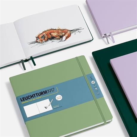 Leuchtturm 1917-Leuchttrumm 1917 Sketchbook Square Sert Kapak 150 Gr Eskiz Defteri Black 362358-Çizgisiz (Düz)-3-roqelvaxirum.shop