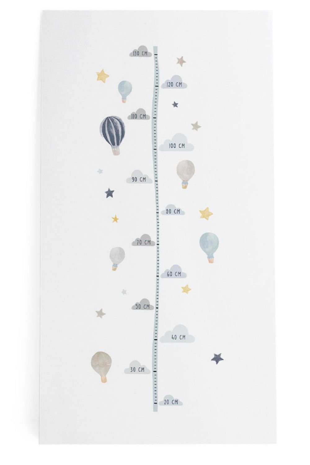 Lil'Gaea-Suluboya Balon & Yıldız Boy Ölçme Duvar Etiketi-Duvar Dekorları-1-roqelvaxirum.shop