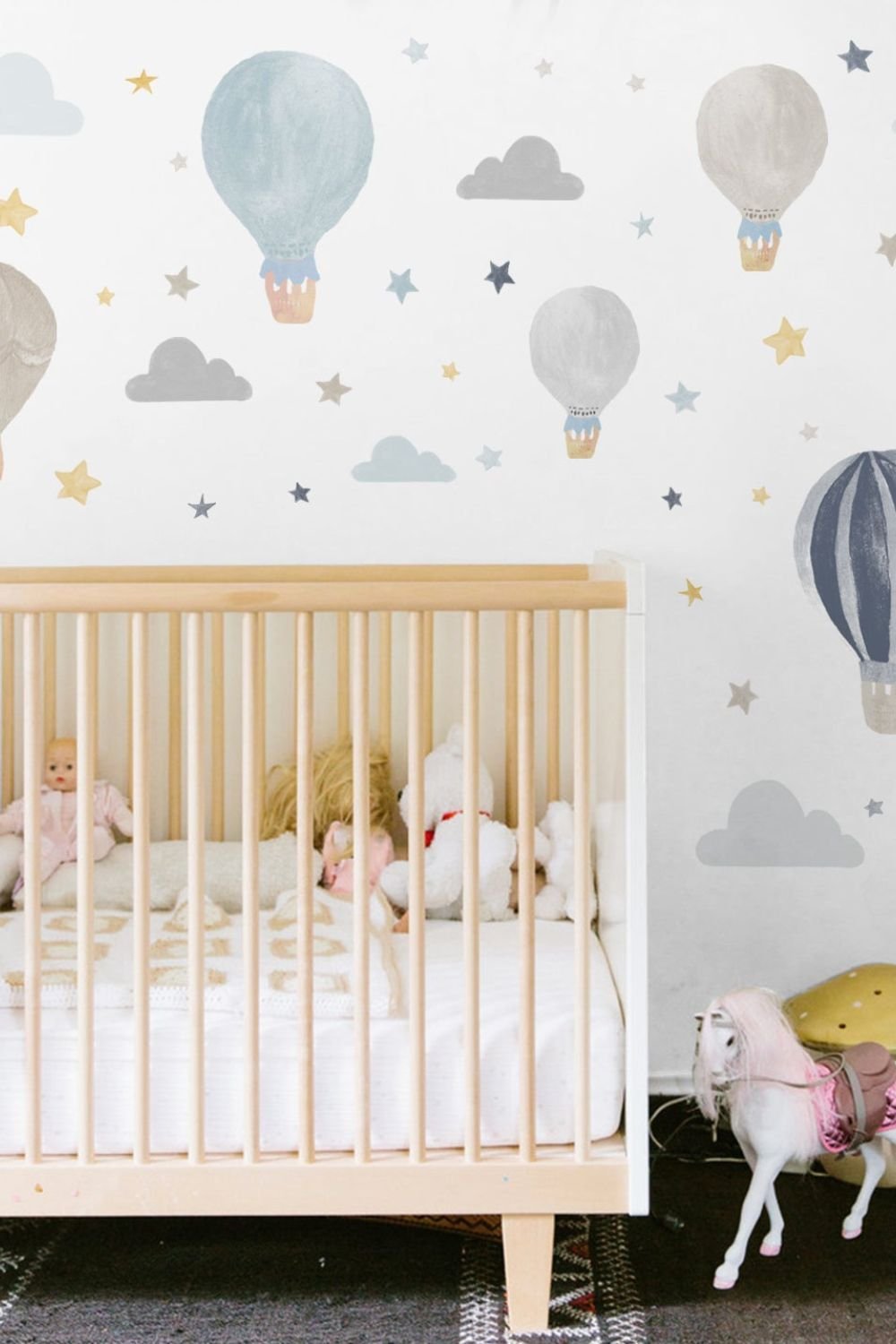 Lil'Gaea-Suluboya Mavi Balon & Yıldız Xl Duvar Etiketi-Duvar Dekorları-2-roqelvaxirum.shop