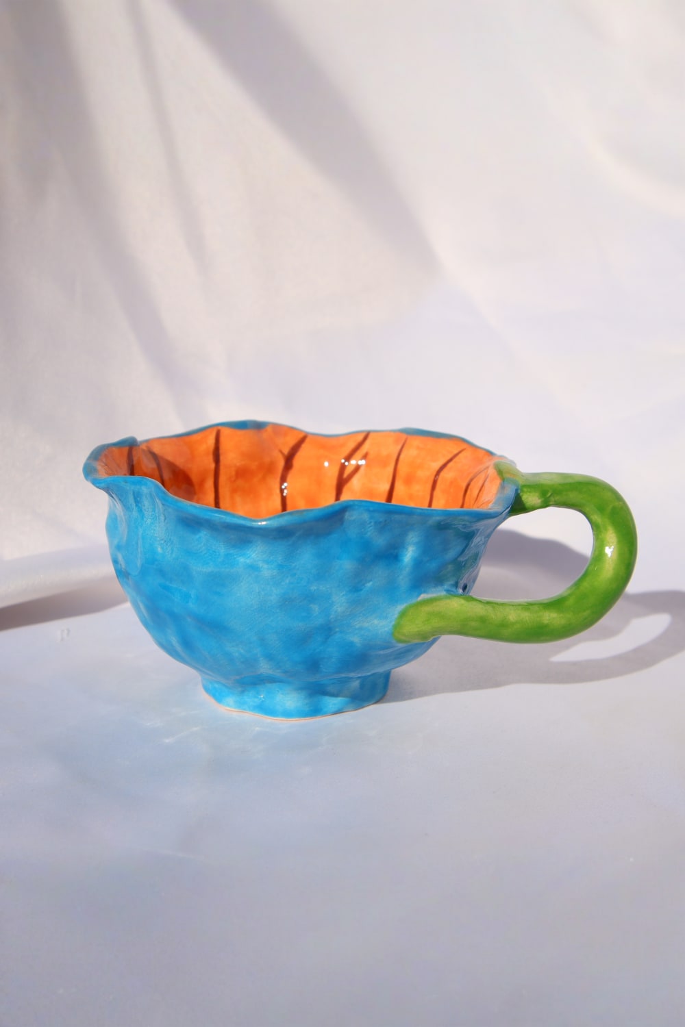 Lily & Loly Ceramics-Lily Serisi El Yapımı Mavi "flower" Çiçek Seramik Kupa 120 Ml-Bardak-4-roqelvaxirum.shop