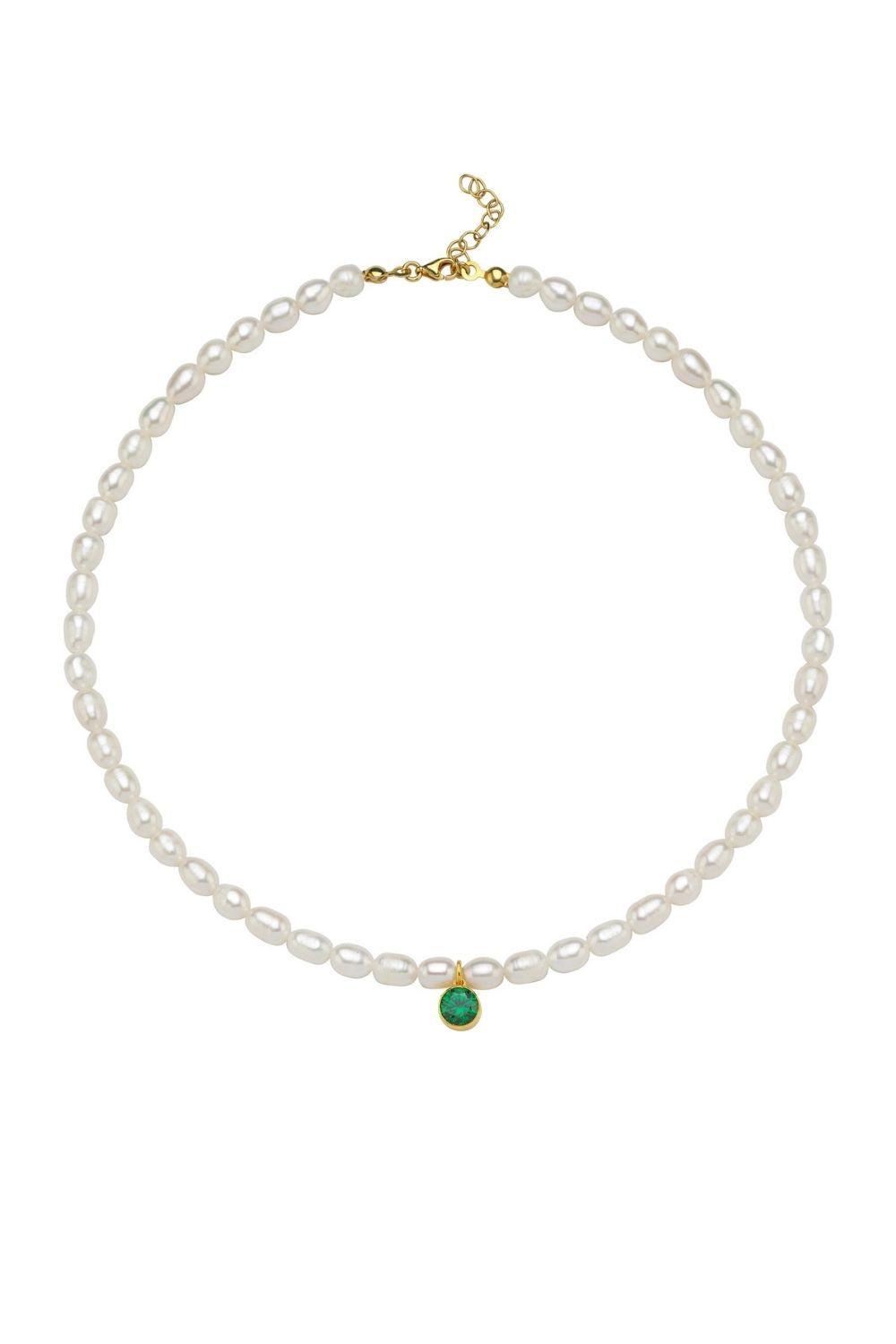 Linya Jewellery-Cosmic Büyük İncili Burç Kolye Yeşil-Kolye-1-roqelvaxirum.shop