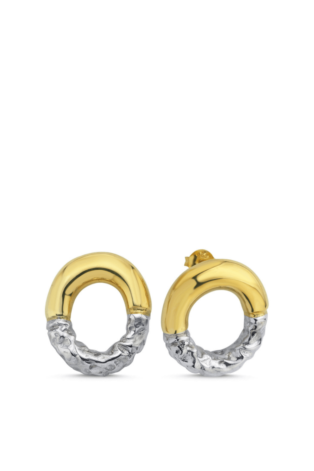 Linya Jewellery-Rety Çift Renk Oval Küpe-Küpe-1-roqelvaxirum.shop
