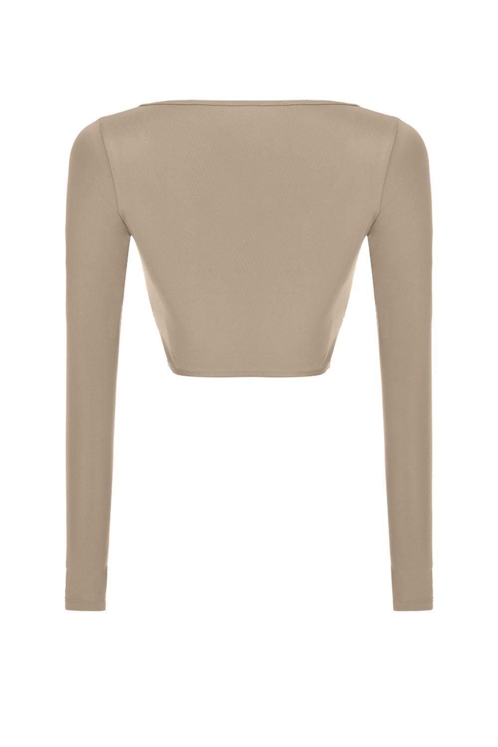 Liquide-SORUNLU - Yang Top - Krem Rengi-Crop Top-2-roqelvaxirum.shop