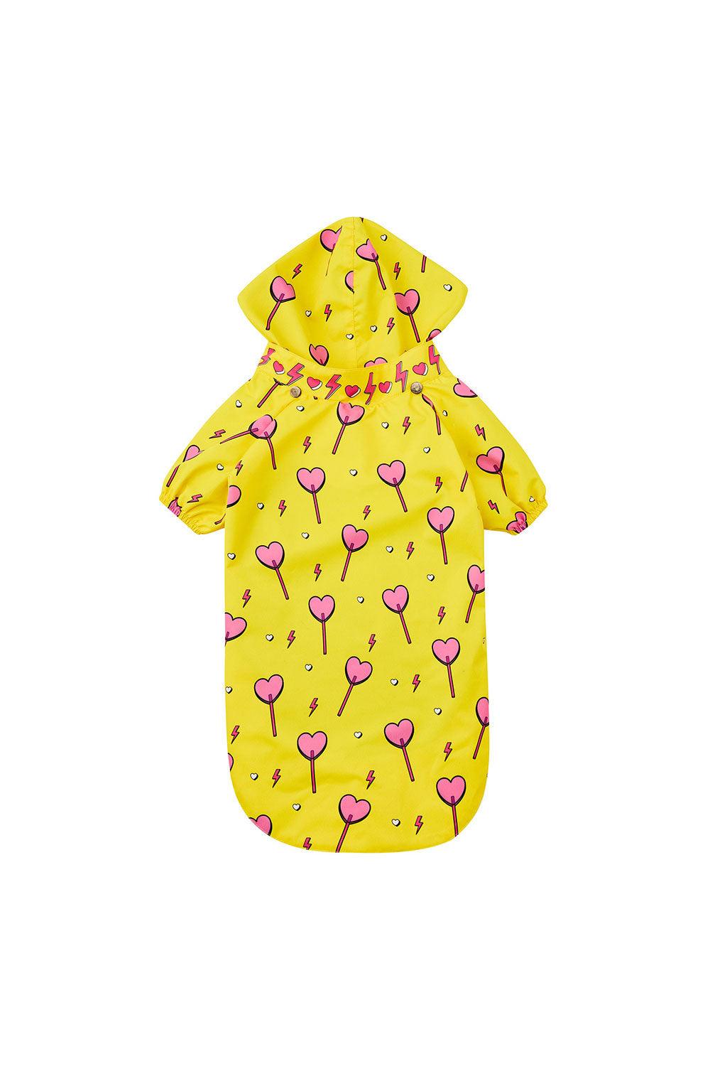 Little Monsters-Yellow Heart Candy Yağmurluk-Köpek-1-roqelvaxirum.shop