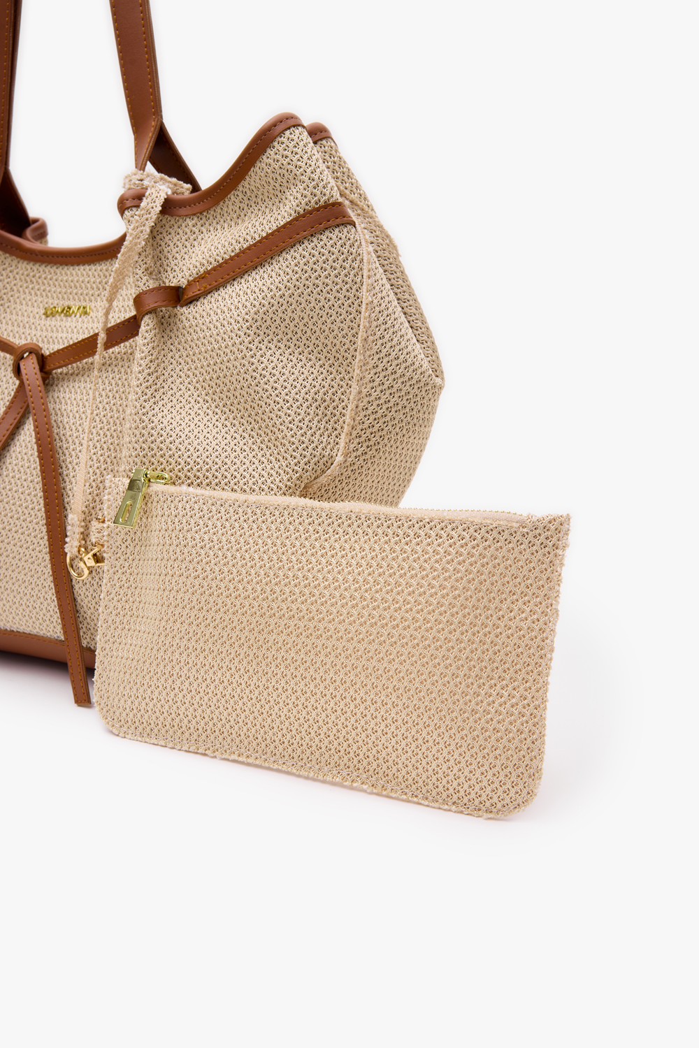 Loventa-Large Tote Bag Bej & Taba Niesha Allure-Omuz Çantası-5-roqelvaxirum.shop