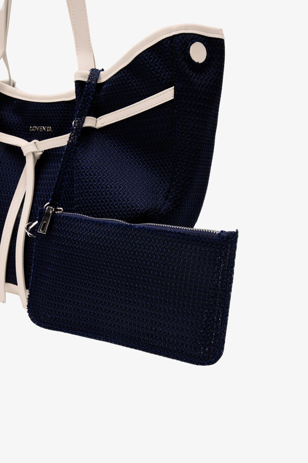 Loventa-Large Tote Bag Lacivert & Bej Niesha Allure-Omuz Çantası-5-roqelvaxirum.shop