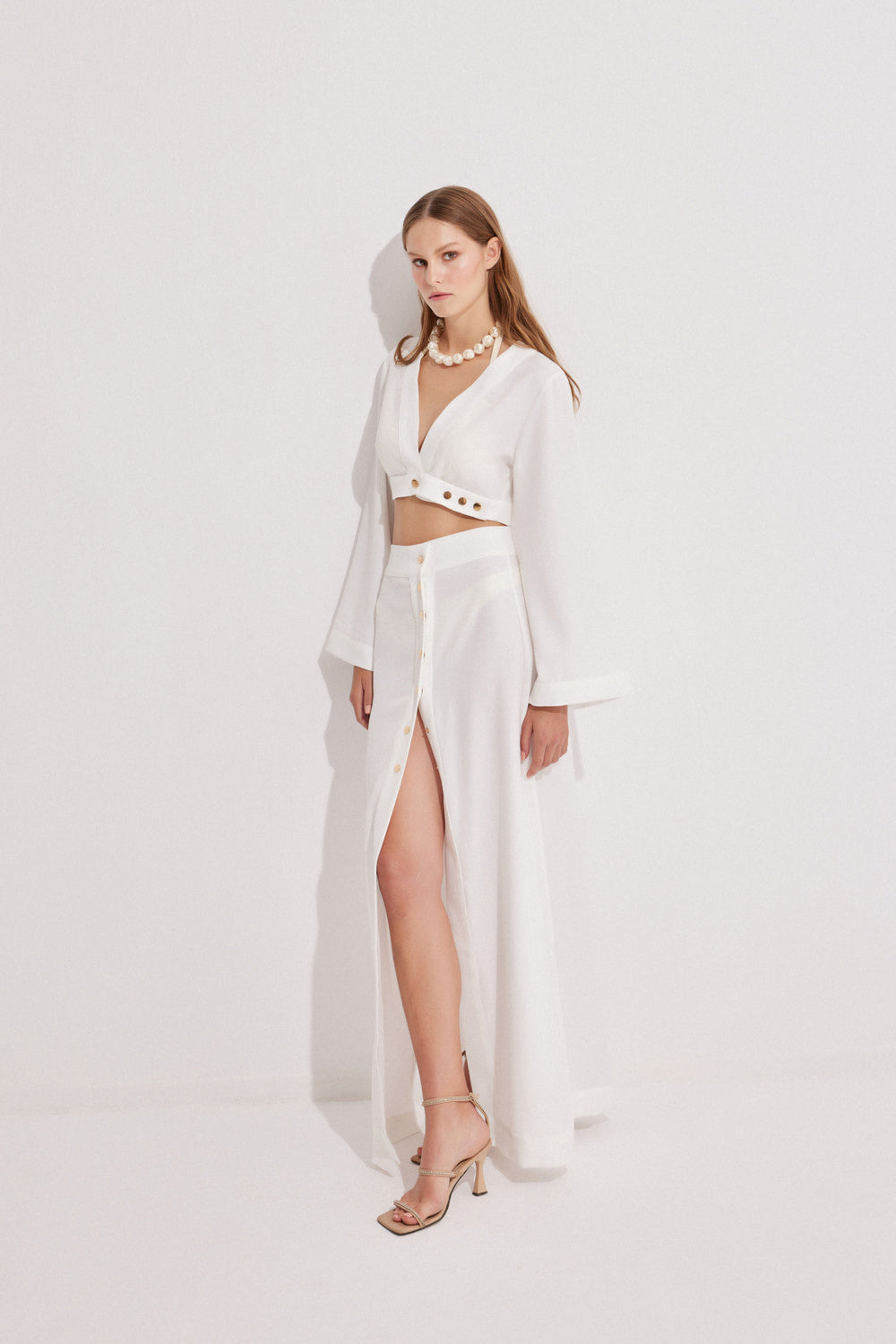 Luna Capsula-Monaco Keten Crop Etek Takım-Alt - Üst Takım-3-roqelvaxirum.shop